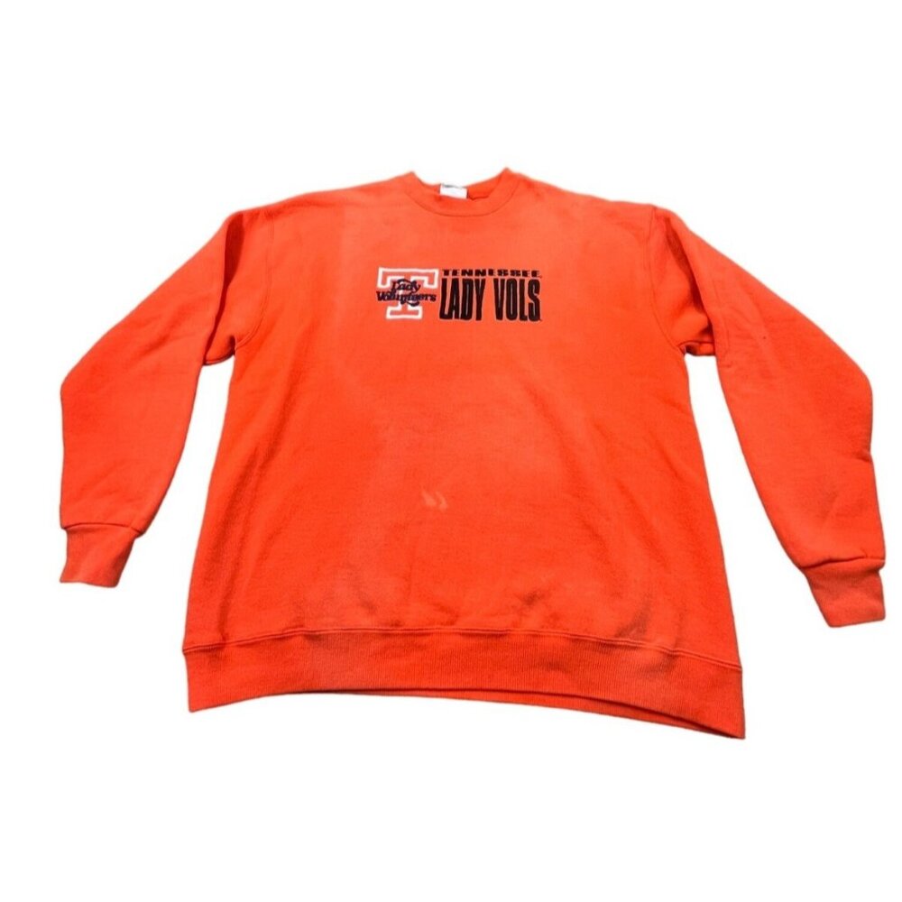 Vintage Tennessee Lady Vols Sweatshirt Women XL Orange Top Threads USA Made Y2K